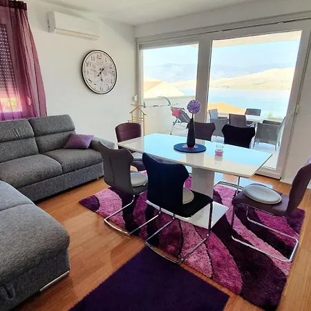 Sunny Deluxe With 2 Ac And Seaview - 50 M From Sandy Διαμέρισμα Pag Town
